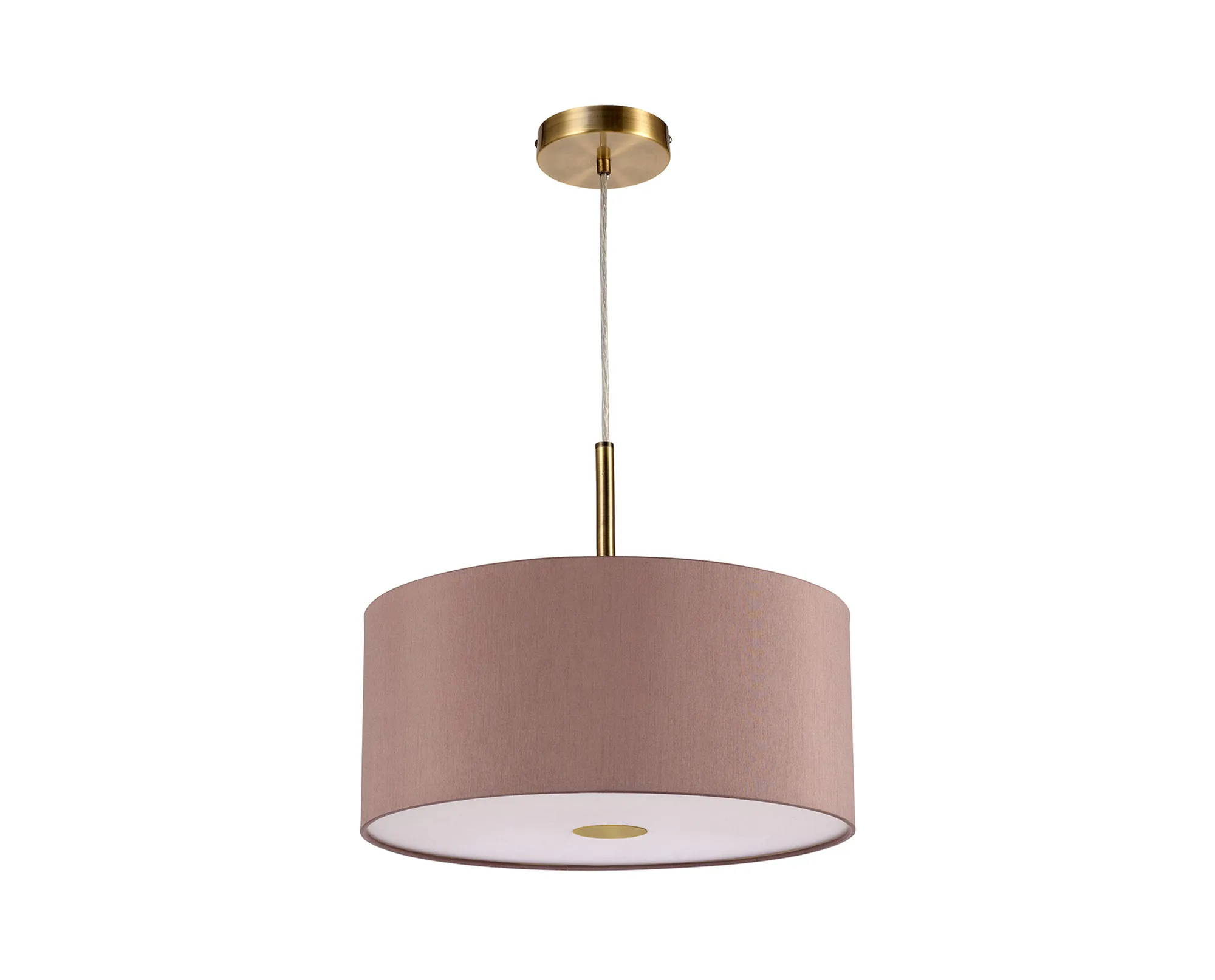 Baymont 40cm 3 Light Pendant Antique Brass, Taupe/Halo Gold, Frosted Diffuser DK0398  Deco Baymont AB TA